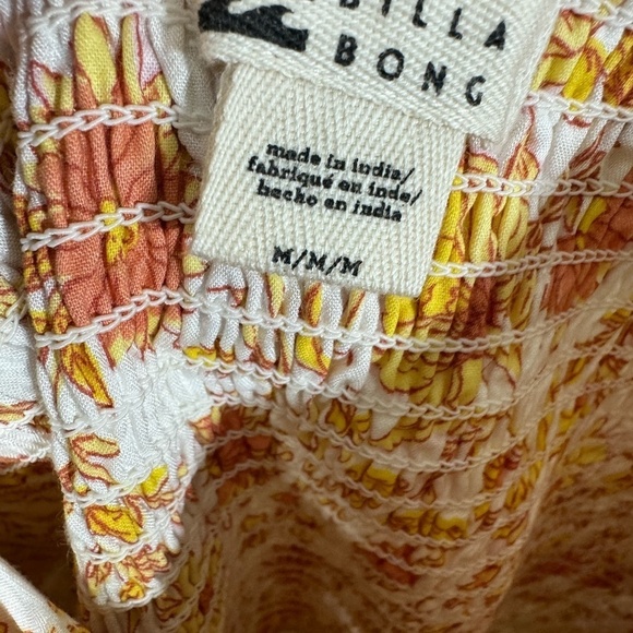 NWT Billabong Loving Life Puff Floral Mini Dress - Picture 8 of 9